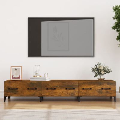 vidaXL TV Stand Smoked Oak 59.1"x13.6"x11.8" Engineered Wood