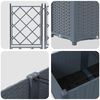 vidaXL Garden Planter 3 pcs LiGht Grey 47.24 x 15.75 x 56.30 in Steel