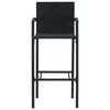 vidaXL Garden Bar Set Black PE rattan, powder-coated steel, tempered glass