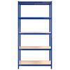 vidaXL 5-Layer Shelves 4 pcs Blue Steel&Engineered Wood