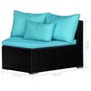 vidaXL Patio Lounge Set Set of 9 Black, Blue