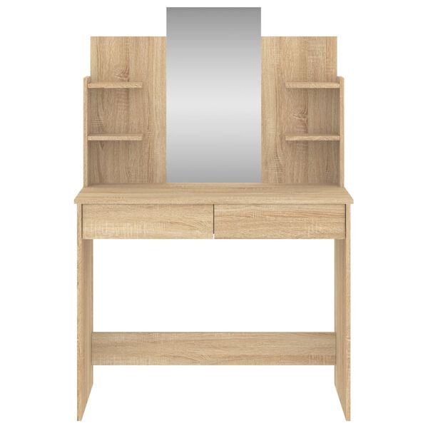 vidaXL Dressing Table Sonoma oak Engineered wood, glass
