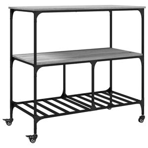 vidaXL Kitchen Trolley Gray Sonoma 39.4"x19.7"x37.4" Engineered Wood