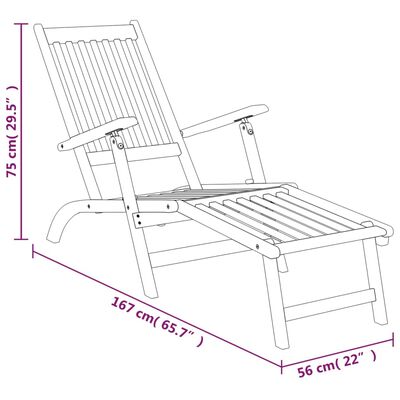vidaXL Patio Deck Chairs with Footrests and Table Solid Wood Acacia