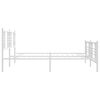 vidaXL Bed Frame White Steel 78.7x78.7 in Bed Frame Rectangular