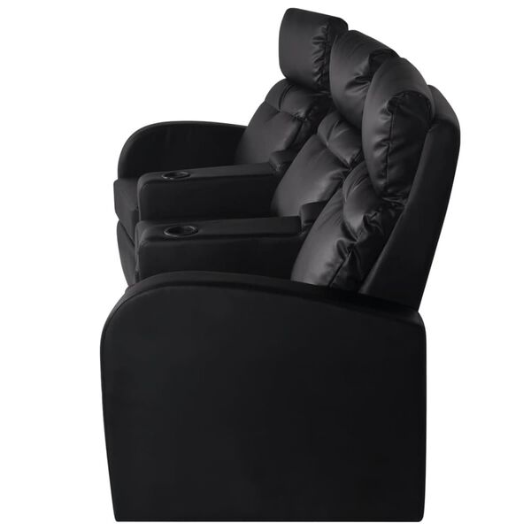 vidaXL Armchair Black 94% PVC, 4% Cotton, 2% Polyester 3-seater