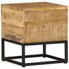 vidaXL Side Table Natural mango wood, black