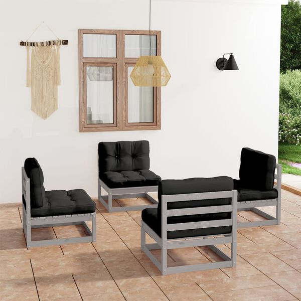 vidaXL Patio Lounge Set Grey, Anthracite