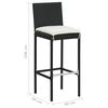 vidaXL Bar Stool Set of 4 Black and cream Poly rattan Counter Height