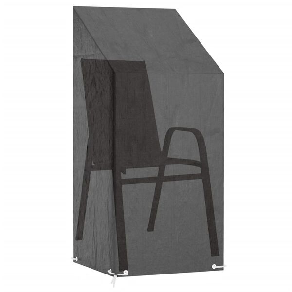 vidaXL Garden Chair Cover Black Polyethylene 25.6 in x 25.6 in x 59.1 in