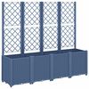 vidaXL Garden Planter Blue Grey Polypropylene 63 x 15.7 x 55.1 in
