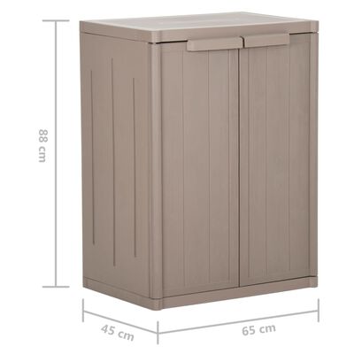 vidaXL Garden Storage Cabinet Brown 25.6"x17.7"x34.6" PP Wood Look