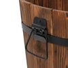 vidaXL Bucket Planter Set Set of 3 Burned Wood Solid Fir Wood