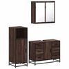 vidaXL Bathroom Furniture Set Brown oak Engineered wood, metal, glass