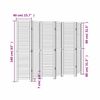 vidaXL Room Divider 6 Panels White Solid Wood Paulownia