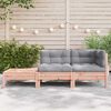 vidaXL Patio Sofa with Cushions and Footstool Solid Wood Douglas
