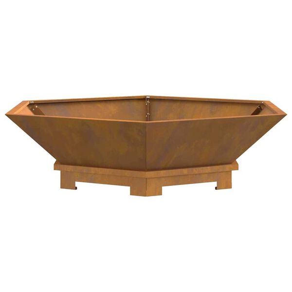vidaXL Fire Pit Brown 100 x 100 x 28 cm Weathering steel