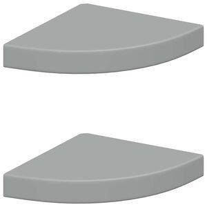 vidaXL Corner Shelf Set of 2 Gray Honeycomb MDF, metal 9.8x9.8 in