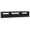 vidaXL TV Cabinet Black Engineered wood Large Rectangular Contemporary