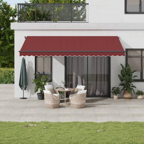 vidaXL Retractable Awning Burgundy