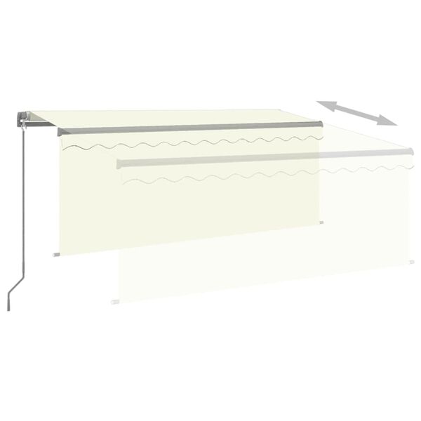 vidaXL Manual Retractable Awning with Blind 9.8'x8.2' Cream