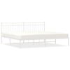 vidaXL Bed Frame White Powder-Coated Steel 78.7x78.7 in Modern