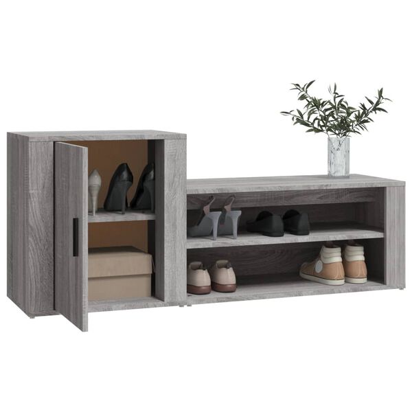 vidaXL Shoe Cabinet Grey Sonoma Engineered wood Medium Shoe Cabinet