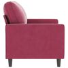 vidaXL 2-seater Sofa Wine red Velvet (100% polyester), metal, textilene