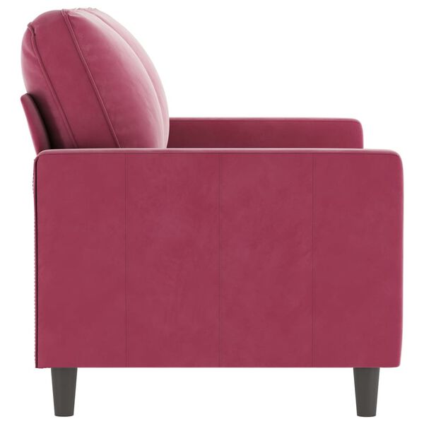 vidaXL 2-seater Sofa Wine red Velvet (100% polyester), metal, textilene