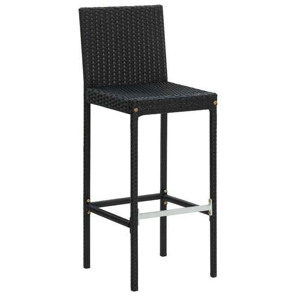vidaXL Bar Stool Set of 4 Black