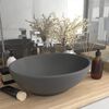 vidaXL Luxury Basin Oval-shaped Matt Dark Grey 15.7x13.0" Ceramic