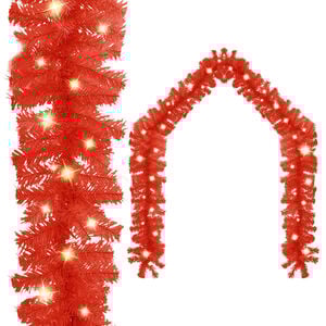 vidaXL Garland Red PVC 32.8ft Christmas Garland Other Traditional