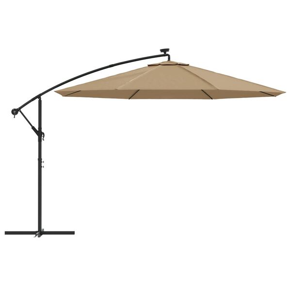 vidaXL Cantilever Garden Parasol Taupe Polyester Large Tiltable