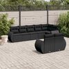vidaXL Garden Sofa Set Black PE rattan, powder-coated steel, polyester