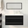 vidaXL Bathroom Sink Cabinet with Drawer Wall-mounted 3 pcs Black Oak
