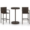 vidaXL Garden Bar Set Brown PE rattan, powder-coated steel Standard