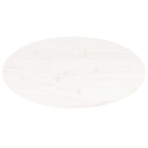 vidaXL Table Top White Solid pine wood Medium Sturdy Table Top Oval