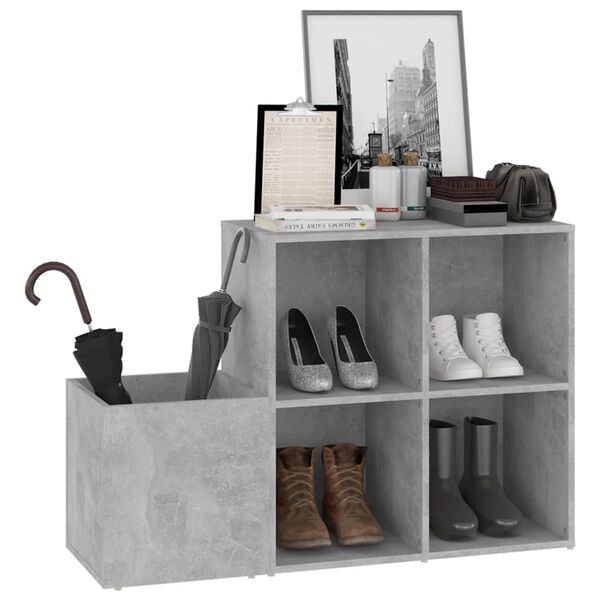 vidaXL Hall Shoe Cabinet Concrete Grey Engineered Wood Medium Cabinet