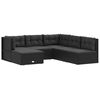 vidaXL Garden Lounge Set Black PE rattan Medium Modular