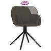 vidaXL Swivel Dining Chair Set of 2 Dark Grey Velvet, Metal, Plywood