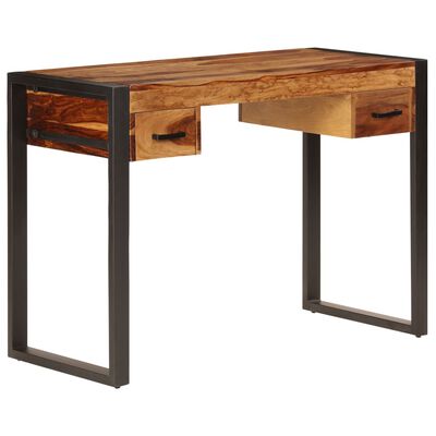vidaXL Desk with 2 Drawers 43.3"x19.7"x30.3" Solid Sheesham Wood