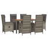 vidaXL Garden Dining Set Grey PE rattan Medium Garden Dining Set