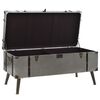 vidaXL Coffee Table Silver MDF, Aluminum, Steel, Polyester Large Storage