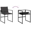 vidaXL Garden Dining Set Black Textilene fabric 11 Piece Set Foldable