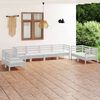 vidaXL 8 Piece Patio Lounge Set White Solid Pinewood