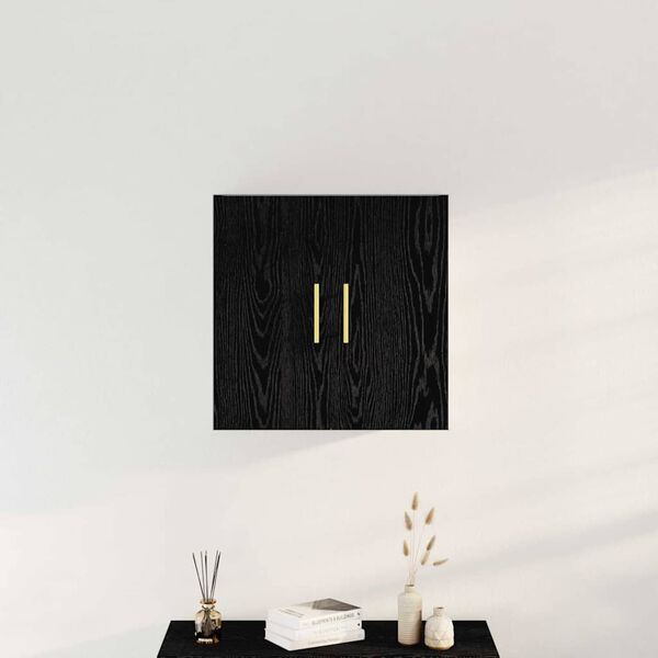 vidaXL Wall-mounted Cabinet Black Oak 23.62 x 12.20 x 27.56 in