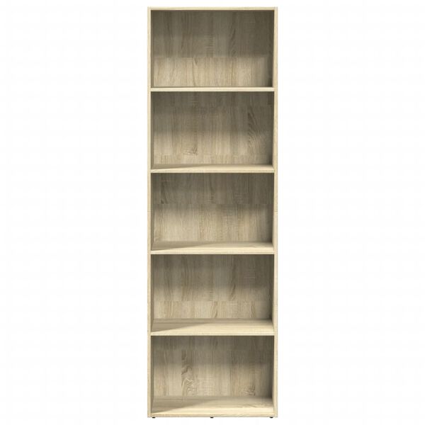 vidaXL Bookcase Sonoma Oak Engineered Wood 23.6 x 11.8 x 74.4 in