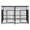 vidaXL Dog Kennel Black Powder-coated steel 40.3 sq ft floor area