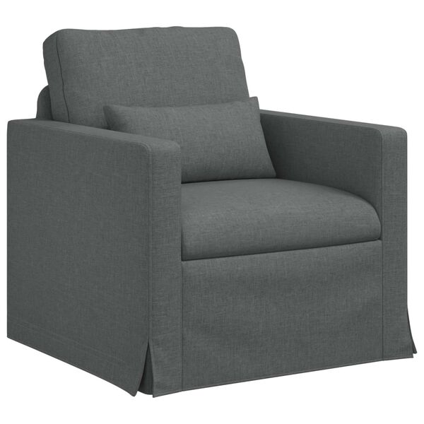 vidaXL Sofa 2 pcs Dark Grey