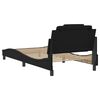 vidaXL Bed Frame Black Faux leather, metal, solid pine wood, plywood